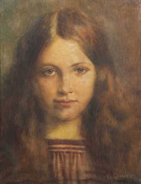 GIANNI QUAGLIO Tolmezzo (UD) 1885 - 1960 Milano : Giovinetta ante 1945  - Asta  Dipinti, argenti e antiquariato - Associazione Nazionale - Case d'Asta italiane