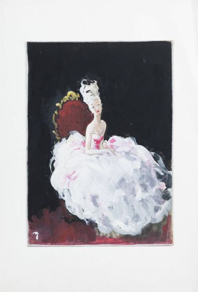 GOLIA (Eugenio Colmo) Torino 1885 - 1967 : Cipria 1955  - Asta  Dipinti, argenti e antiquariato - Associazione Nazionale - Case d'Asta italiane