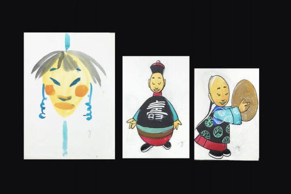 GOLIA (Eugenio Colmo) Torino 1885 - 1967 : A - Cinesino B - Cinesino C - Volto di cinese  - Asta  Dipinti, argenti e antiquariato - Associazione Nazionale - Case d'Asta italiane