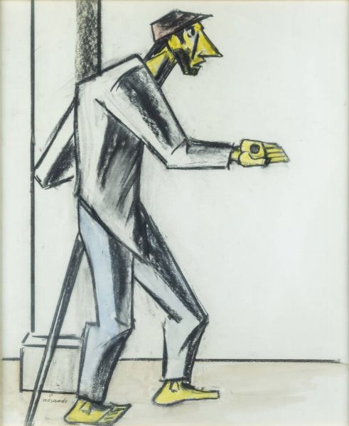 PIETRO MORANDO Alessandria 1892 - 1980 : Mendicante  - Asta  Dipinti, argenti e antiquariato - Associazione Nazionale - Case d'Asta italiane