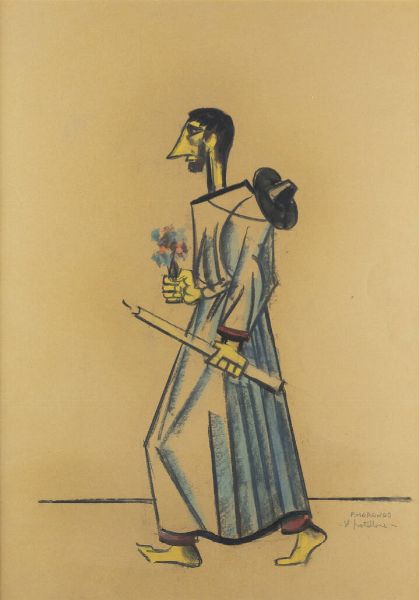 PIETRO MORANDO Alessandria 1892 - 1980 : Il fratellone  - Asta  Dipinti, argenti e antiquariato - Associazione Nazionale - Case d'Asta italiane