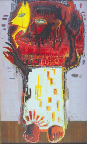 MARIO MOLINARI Coazze (TO) 1930 - 2000 Torino : Il falso profeta 1962  - Asta  Dipinti, argenti e antiquariato - Associazione Nazionale - Case d'Asta italiane