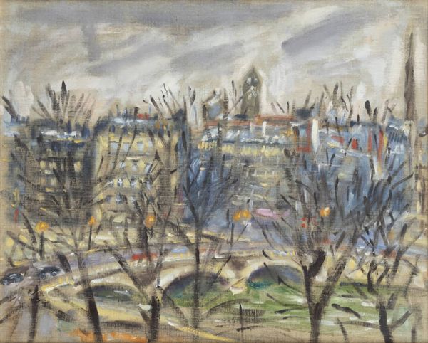 ANNA SOGNO Ello (CO) 1923 - 2005 Torino : Un ponte di Parigi  - Asta  Dipinti, argenti e antiquariato - Associazione Nazionale - Case d'Asta italiane