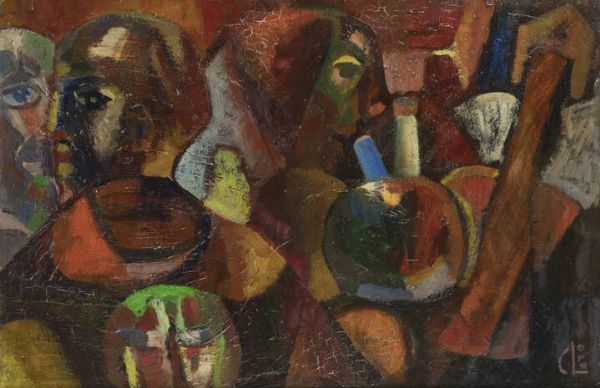 CARLO LORO Lonigo (VI) 1915 - 2002 Torino : Interno di osteria  - Asta  Dipinti, argenti e antiquariato - Associazione Nazionale - Case d'Asta italiane