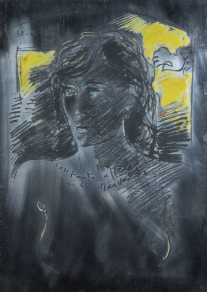 LUCIANO PROVERBIO Alessandria 1936 - 2009 Torino : Ritratto  - Asta  Dipinti, argenti e antiquariato - Associazione Nazionale - Case d'Asta italiane