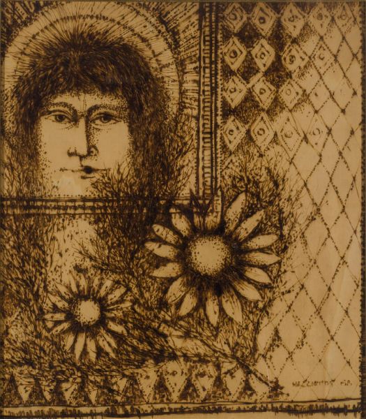 GIOVANNI MACCIOTTA Torino 1927 - 1993 Coassolo (TO) : Dalla finestra 1968  - Asta  Dipinti, argenti e antiquariato - Associazione Nazionale - Case d'Asta italiane