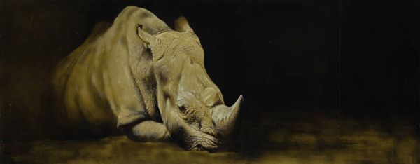 GIORGINA OLDANO Torino 1984 : Ceratotherium Simum (Rinoceronte bianco)  2012  - Asta  Dipinti, argenti e antiquariato - Associazione Nazionale - Case d'Asta italiane