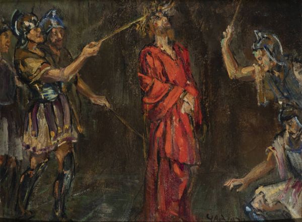 PIER ANTONIO GARIAZZO Torino 1879 - 1964 : Ges incoronato 1953  - Asta  Dipinti, argenti e antiquariato - Associazione Nazionale - Case d'Asta italiane