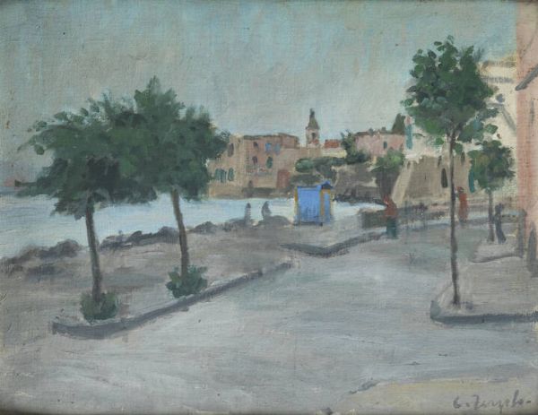 CARLO TERZOLO Incisa Scapaccino (AT) 1904 - 1975 Torino : Paesaggio 1950  - Asta  Dipinti, argenti e antiquariato - Associazione Nazionale - Case d'Asta italiane