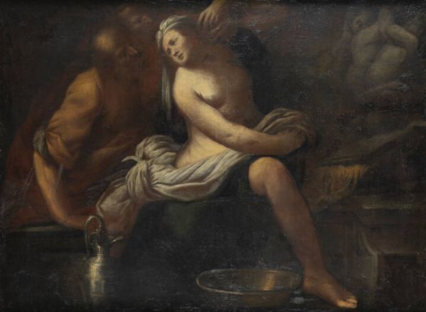 PITTORE ANONIMO DEL XVII SECOLO : Susanna e i vecchioni  - Asta  Dipinti, argenti e antiquariato - Associazione Nazionale - Case d'Asta italiane