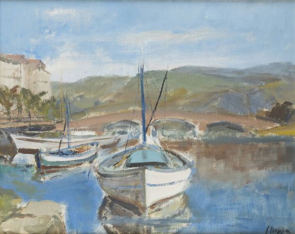 LEONARDO STROPPA Torino 1900 - 1991 : Bosa - Sardegna 1975  - Asta  Dipinti, argenti e antiquariato - Associazione Nazionale - Case d'Asta italiane