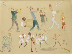 FELICE VELLAN Torino 1889 - 1976 - Il circo ante 1965