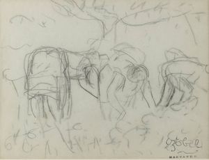 BELA CZOBEL Budapest 1883 - 1976 - Contadini