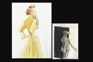 GOLIA (Eugenio Colmo) Torino 1885 - 1967 - Completo in giallo (A) Completo in grigio (B)