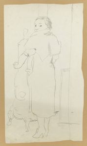 ENRICO PAULUCCI Genova 1901 - 1999 Torino - Signora che si scalada con la stufa 1935