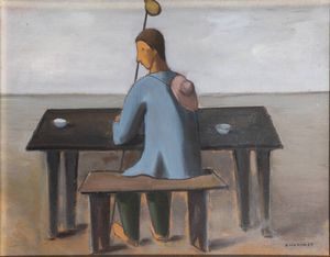 PIETRO MORANDO Alessandria 1892 - 1980 - Viandante  anni '30/40