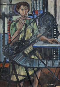 ALFREDO CATARSINI Viareggio (LU) 1899 - 1993 - Operaia al lavoro 1960