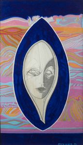 PONTE CORVO (Raffaele Pontecorvo) Roma 1910 - 1983 Torino - Volto femminile 1982