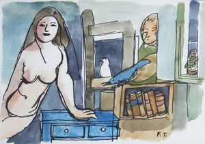 FRANCESCO TABUSSO Sesto San Giovanni (MI) 1930 - 2012 Torino - Modella in posa