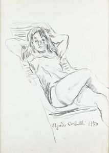 EDGARDO CORBELLI Torino 1918 - 1989 - Ragazza sdraiata 1970