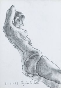 EDGARDO CORBELLI Torino 1918 - 1989 - Modella distesa di profilo 9/1/1978