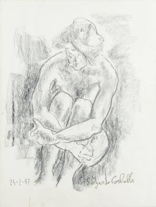 EDGARDO CORBELLI Torino 1918 - 1989 - Accovacciata 24/2/1987