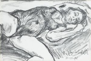 EDGARDO CORBELLI Torino 1918 - 1989 - Nuda distesa 16/10/1976