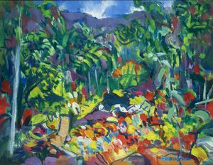 ETTORE FICO Piatto Biellese (VC) 1917 - 2004 Torino - Giardino 1998