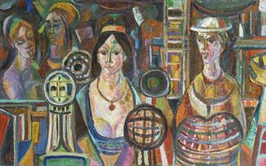 CARLO LORO Lonigo (VI) 1915 - 2002 Torino - All'agenzia viaggi 1968