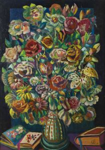CARLO LORO Lonigo (VI) 1915 - 2002 Torino - Composizione di fiori 1983