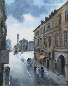 EDMONDO MANEGLIA Koziu (Turchia) 1925 - 2003 Torino - Torino anni '30 - Via Roma vecchia