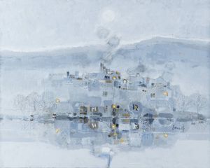 FERNANDO EANDI Torino 1926 - 2018 - Nebbia sul fiumegennaio 2002