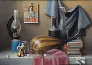 PROFERIO GROSSI Vignale di Traversetolo (PR) 1923 - 2000 Parma - Natura morta Milano 1991