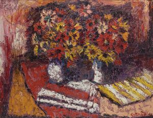 DINO COSTANTINI Marino (RM) 1940 - 2004 - Vasi con fiori