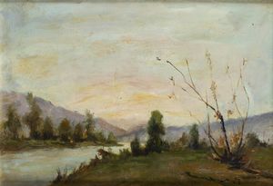 GIOVANNI COLMO Torino 1867 - 1947 - Lungo il fiume