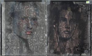 PAOLO LEONARDO Torino 1973 - Senza titolo (volto maschile) 2001