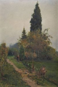 GIOVANNI COLMO Torino 1867 - 1947 - Stradina di campagna