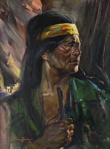 CYRUS AFSARY Iran 1940 - Ritratto di nativo americano