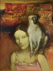 ARMEN GASPARIAN Armenia 1966 - Ragazza con scimmia sulla spalla 2007