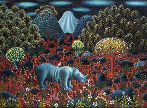 TAMAS GALAMBOS Budapest 1939 - Il giardino del rinoceronte 1970