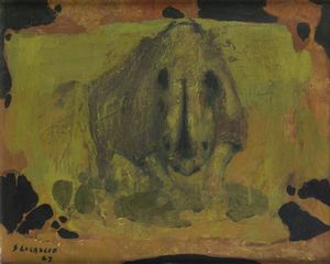 SANDRO LO CASCIO Torino 1932 - 1992 - Rinoceronte 1969