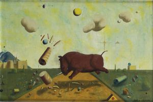 VOJISLAV STANIC Podgorica (Russia) 1924 - Rinoceronte infuriato  1974