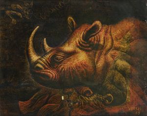 ARMANDO VILLEGAS Pomabamba (Per) 1926 - 2013 Bogot (Clombia) - Testa di rinoceronte 1983