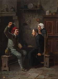 UGO GHEDUZZI Crespellano (BO) 1853 - 1925 Torino - Racconto del reduce 1903