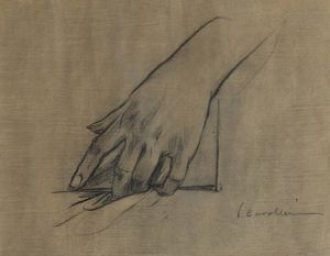 VITTORIO CAVALLERI Torino 1860 - 1938 - Studio di mano