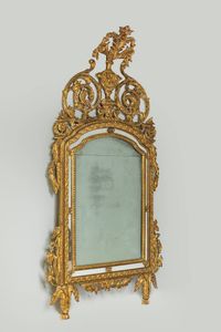 SPECCHIERA - 167x90 in legno dorato  Piemonte XVIII secolo   Difetti