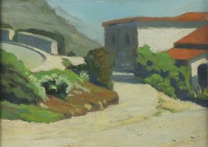 SANDRO VACCHETTI Carr (CN) 1889 - 1974 Torino - Sole in riviera estate 1953