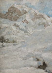 ROBERTO LUCIANO Cuneo 1906-Valdieri (CN) 2001 - Montagna innevata 1947