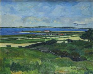 NIELS HYHN Slagelse (Danimarca) 1902 - 1950 Assens - Paesaggio 1931