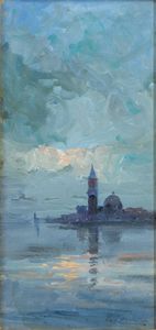 FAUSTO ZONARO Masi (PD) 1854 - 1929 Sanremo (IM) - Veduta dell'isola di San Marco
